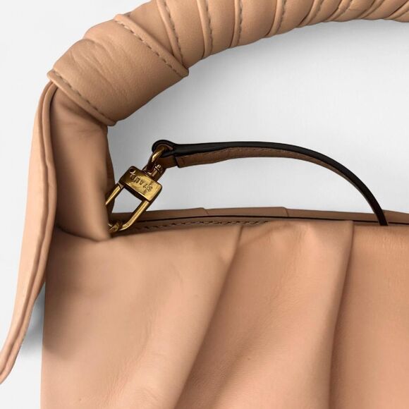 Staud Dani Pleated Leather Bucket Bag – Neutral Luxe Minimalist Style like new - Picture 7 of 8